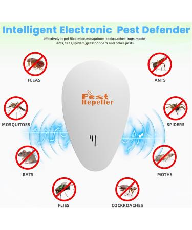 Ultrasonic Pest Repeller - Electronic Plug-in Repellent for Mosquitoes, Mice, Fleas, Spiders, Ants, Roaches - Safe for Humans & Pets - 6 Pack - Buy Online on GoSupps.com