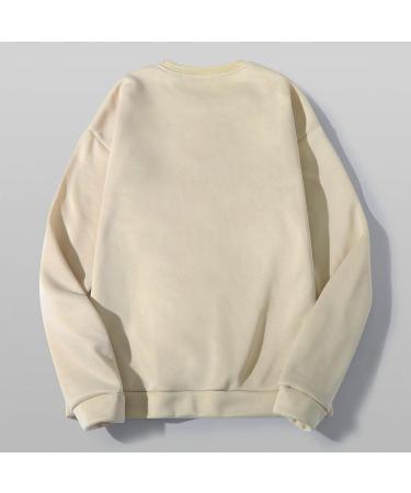 DuoWei Mom Mode Sweatshirt | Hawaii Graphic Print Round Neck Top | Beige | Small - Buy Online on GoSupps.com