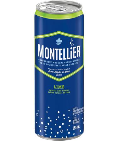 Montellier Carbonated Natural Mineral Water with Lime Flavour 10x355mL - Buy Online on GoSupps.com
