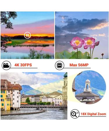 4K Camcorder 56MP 30FPS WiFi Vlogging Camera with Microphone, 3.0 Touch Screen, IR Night Vision and Remote Control - Black - Buy Online on GoSupps.com