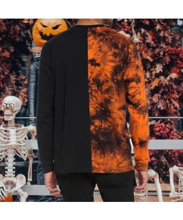 Halloween Tie Dye Skull 3D Printed Long Sleeve T-Shirt for Men | Hipster Graphic Tee | X-Large - Buy Online on GoSupps.com