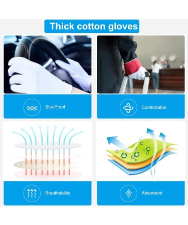Moisturising Gloves 7 Pairs Cotton Gloves for Eczema Night Gloves for Dry Hands Washable White Cotton Gloves Fits Men and Women 7 Pair 7.0 - Buy Online on GoSupps.com