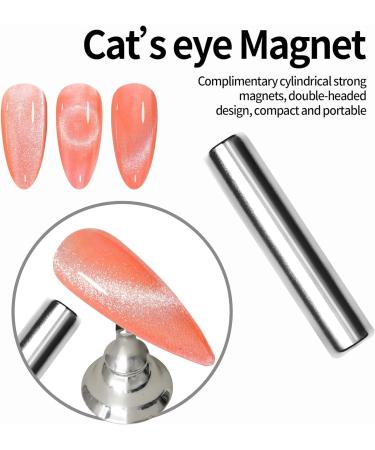 Coral Cat Eye Gel Nail Polish 15ML - Magnetic, Soak-Off, Holographic | Nail Art Manicure Salon DIY - Buy Online on GoSupps.com