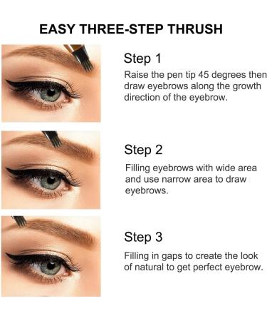 Eyebrow Pencils 4 Heads Waterproof Tattoo Eyebrow Pencil with Micro-forked Tip Applicator Creates Natural Looking Eyebrows Effortlessly (Light Brown) - Buy Online on GoSupps.com
