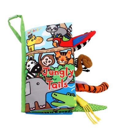 Zocita Baby Soft Animal Tails Activity Cloth Book with Crinkle Fabric  Jungly Tails
