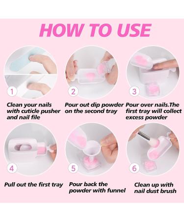 Dipping Powder Nails Set Starter Kit - Complete DIP Nails System with Recycling Tablet Nail Dust Brush & Files for Perfect Manicure - White - Buy Online on GoSupps.com