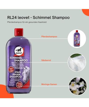 RL24 leovet Anti Mould Shampoo for Horses for Healthy Coat | Horse Shampoo | Gentle Cleaning Removes Yellow Discolouration | Horse Care | 1 x 500ml Bottle - Buy Online on GoSupps.com