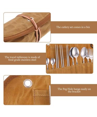 SHERCHPRY Hiking Utensils 1 Set Set Cutlery Storage Bag Camping Eating Utensils Stainless Steel Cutlery Tableware Storage Bag - Buy Online on GoSupps.com