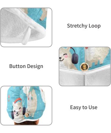 Buy Alpaca Listen Music Hair Towel 2 Pack | Super Absorbent Quick Dry Hair Turbans for Women & Girls | Perfect for Fast Drying - Buy Online on GoSupps.com