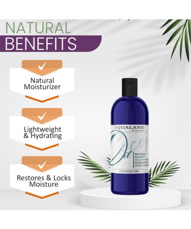 Dr Joe Lab Squalane Oil Pure Plant Derived Refined Cold Pressed Squalene From Olives Vegan Undiluted Bulk Carrier Oil for Face Skin Hair Body Cosmetics Natural Cleanser Moisturizer (2 oz) Without Dropper - Buy Online on GoSupps.com