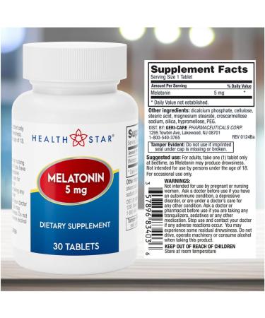 GeriCare Melatonin 5mg Tablets Balances Nighttime Routine - Helps Adjust to Changing Schedules - Promotes Restful Evenings Easy-to-Take Tablets 30 Count (Pack of 1) 30 Count (Pack of 1) Melatonin 5mg - Buy Online on GoSupps.com
