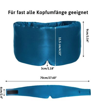 ATREEEBAG Silk Sleep Mask for Women & Men - 100% Skin-Friendly Eye Mask Adjustable Velcro Night Mask in Peacock Blue - Perfect for Home & Travel - Buy Online on GoSupps.com