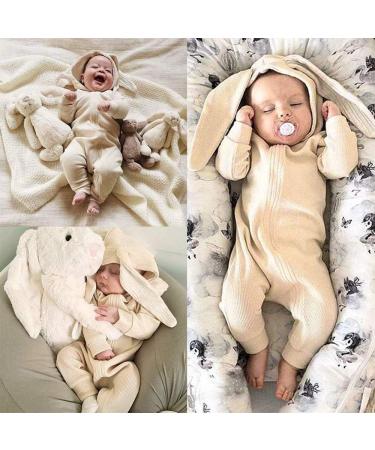 Kids Tales Newborn Baby Winter Rabbit Ear Hooded Romper 12-18 Months - Apricot - Buy Online on GoSupps.com
