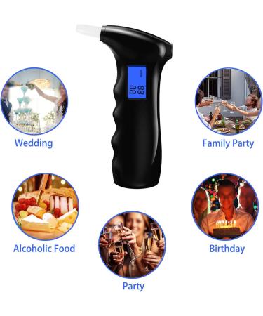 Portable Alcohol Tester Breathalyzer with LCD Display and Sound Alarm - Includes 5 Mouthpieces for Drivers or Home Use - Buy Online on GoSupps.com