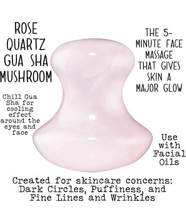 Boho Aromatic Hippie Girl Gua Sha Mushroom Set - Rose Quartz Facial Toning Tools - Buy Online on GoSupps.com