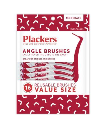 Plackers Angle Interdental Brushes Value Pack (16 Pieces)