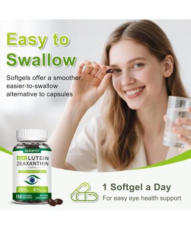 Lutein and Zeaxanthin Supplement-Eye Vitamins 150 Softgels 20mg Lutein & 4mg Zeaxanthin with Vitamins C E Zinc Copper for Blue Light Protection Eye Health Support 5 Months Supply 150 Count (Pack of 1) - Buy Online on GoSupps.com