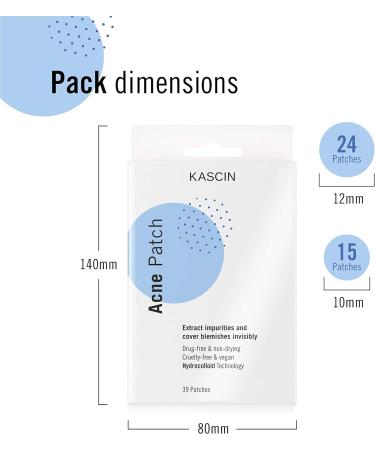 KASCIN Premium Spot Patches - 39 Hydrocolloid Acne Patches from Korea for Pimple & Acne Treatment - Buy Online on GoSupps.com