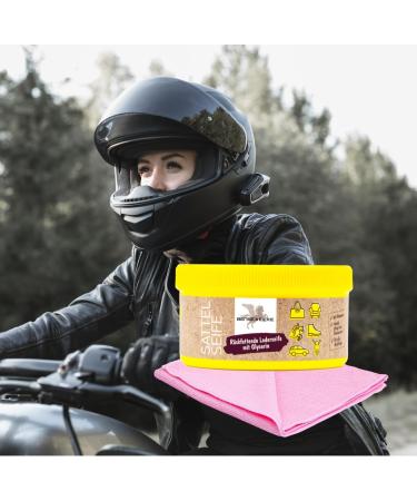 ESNADO Leather Soap with Sponge & Microfiber Cloth - Perfect Cleaner for Smooth Leather Saddles & Motorcycle Gear (250 ml) - International Shipping Available - Buy Online on GoSupps.com