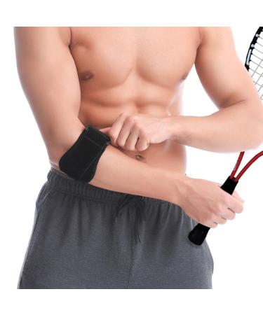 Elbow Brace Support Strap - Forearm Compression Sleeve for Tennis Elbow Relief - Fit Wrap Band for Weightlifting - Unisex 51.5cm Black - Buy Online on GoSupps.com