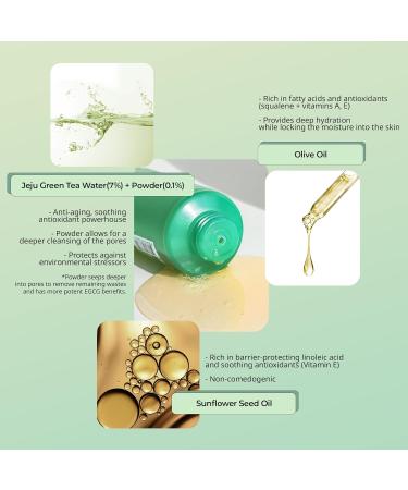 YADAH Green Tea Pure Cleansing Gel - pH Balanced Vegan Foaming Cleanser Natural Ingredients for Gentle & Smooth Face Wash 3.4 Fl Oz - Buy Online on GoSupps.com