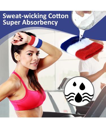 PAMASE American Flag Striped Sweatbands Set - 3 Pack for Tennis & Athletic Men and Women - Buy Online on GoSupps.com