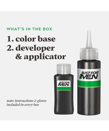 Just For Men Control GX Grey Reducing Shampoo Gradually Colors Hair 118ml (1 Count) (Packaging May Vary) & Just For Men Shampoo-In Color Grey Hair Coloring for Men - Real Black H-55 (1 Count) - Buy Online on GoSupps.com