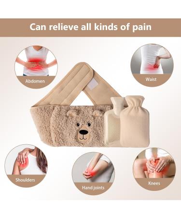 Agaky 1L Natural Rubber Hot Water Bottle Belt | Removable Lid | Beige for Neck Shoulders Back & Legs Relief - Eco-Friendly Comfort - Buy Online on GoSupps.com