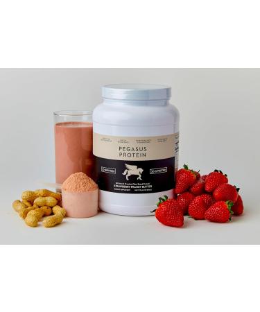Buy Premium Strawberry Peanut Butter Protein Powder - 20g All-Natural Plant-Based Protein 4 Ingredients No Stevia 20 Servings - International Shipping Available - Buy Online on GoSupps.com