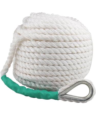 200ft x 12 Polypropylene Boat Anchor Rope | 3 Strand Twisted Line for Sailboat Mooring | 5850LB Breaking Strain - Buy Online on GoSupps.com