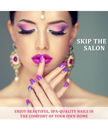 20Pcs Semi Cured Gel Nail Strips Self-Adhesive Full Wrap Gel Nail Art Stickers Long-Lasting Waterproof Gel Nail Polish Wraps Salon-Quality French Manicure Set (UV/LED Lamp Required) - Sparkle Pink - Buy Online on GoSupps.com