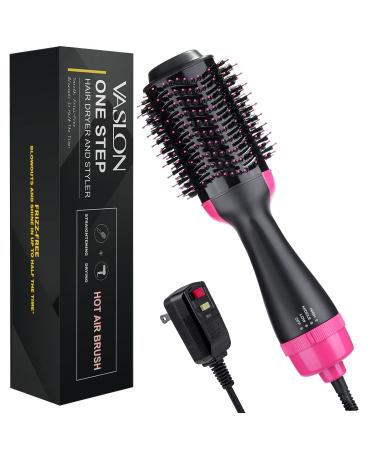Hot Air Brush 4 IN 1 Hair Dryer Brush One Step Hair Dryer & Styler & Volumizer & Hair Curler Negative Ions Comb Straightener Salon/Curly Reduce Frizz/Static
