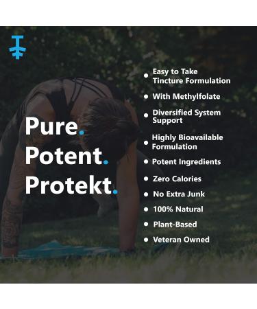Protekt Resilient Liquid Vitamin B12 D3 K2 Tincture with Methylfolate - Energy Supplement for Recovery, Sleep, and Mood - Natural Berry Flavor - 30ml, Made in USA - Buy Online on GoSupps.com