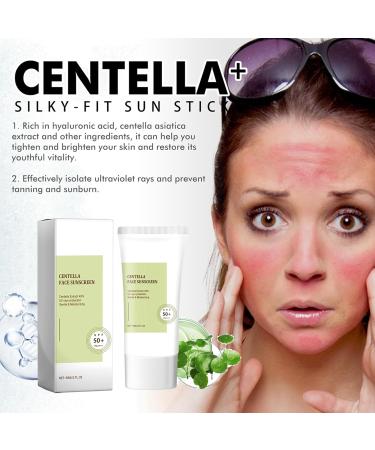 Centella Sunscreen SPF 50+ PA++++ Centella Calming Daily Facial Sun Lotion Korean Centella No White Cast Light-Weight Korean Sunscreen Skincare(60G) - Buy Online on GoSupps.com