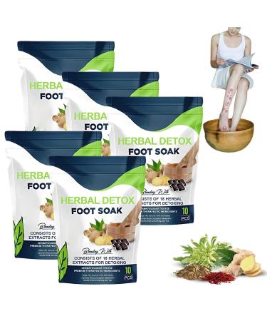 Oveallgo Pro Herbal Detox Foot Soak Beads Herbal Detox&shaping Cleansing Foot Soak Beads Body Detox Foot Soak Beads Improves Blood Circulation (5 Box)