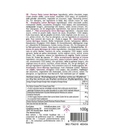 Funcakes Taste Citric Meringue Food Paste - Perfect for Cake Decorating Dough & Fillings (100g) - Buy Online on GoSupps.com