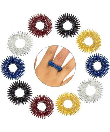 Buy Hemoton 12-Piece Acupressure Ring Set for Finger Massage | Stress Relief & Arthrosis Support | International Shipping Available - Buy Online on GoSupps.com