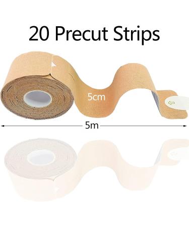 Skin Pre-Cut Y Kinesiology Tape - 20 Pieces, 5cm x 5m - Muscle Pain Relief & Joint Protection with Elastic Sports Tape - Buy Online on GoSupps.com