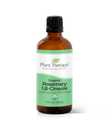 Plant Therapy Organic Rosemary Essential Oil 100% Pure USDA Certified Organic Undiluted Natural Aromatherapy Therapeutic Grade 100 mL (3.3 oz)