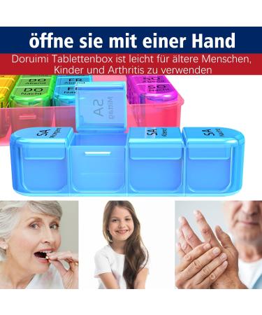 Doruimi 7-Day Pill Box - Large Compartment Medication Organizer with Easy Open Design for Kids and Seniors - Pink - Buy Online on GoSupps.com