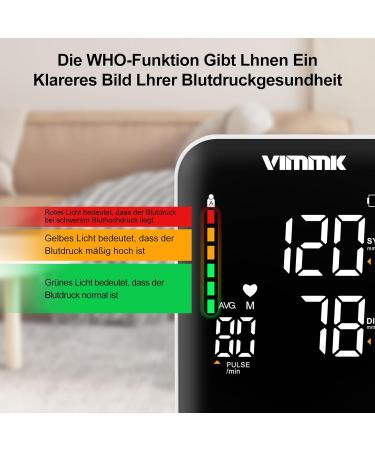 Vimmk Blood Pressure Monitor - Digital Upper Arm Device with LED Display Arrhythmia Detection Pulse Measurement & 2x120 Memory - Cuff Size 22-40cm - Black - Buy Online on GoSupps.com
