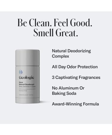 Geologie Hana Natural Deodorant | Jasmine + Clove Scent for Men & Women | Sensitive Skin Safe | Aluminum-Free Baking Soda-Free Dermatologist Tested Vegan Sulfate-Free Paraben-Free | (2.6 oz) Hana | Deep Jasmine + Clove - Buy Online on GoSupps.com