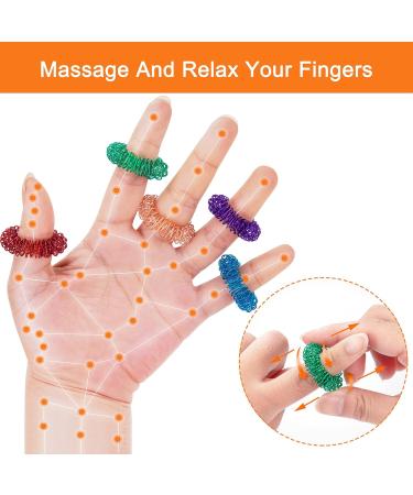 Buy Acupressure Massage Rings for Fingers Spiky Sensory Stress Relief Rings for Adults & Teens 32 Pieces in 8 Colors Fast International Shipping - Buy Online on GoSupps.com