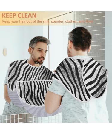 Zebra Print Beard Bib Apron | Beard Hair Catcher for Men | Ideal Father's Day & Anniversary Gifts | Includes 2 Suction Cups - Buy Online on GoSupps.com