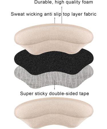 AIEX 6 Pairs High Heels Cushion Pads - Heel Protectors for Loose Shoes, Self-Adhesive Inserts - Beige - Buy Online on GoSupps.com