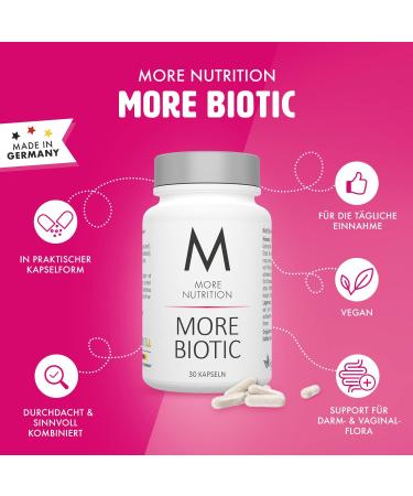 More Biotic: 3-Pack of 30 Vegan Capsules | Supports Intestinal & Vaginal Flora | 32 Billion Probiotics per Capsule | Clinically Studied Strains - Buy Online on GoSupps.com