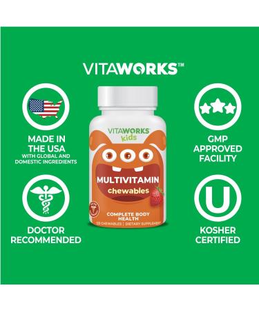 VitaWorks Kids Multivitamin with Iron & Minerals Chewable Tablets - Mixed Fruit Flavor - 120 Chewables - Buy Online on GoSupps.com