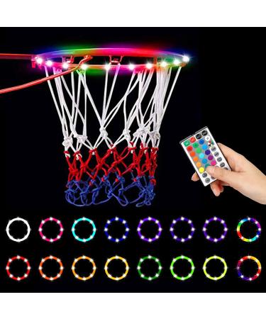 Led Hoop Light Basketball Rim - Adjustable Remote Basketball Rim Lights,16 Color Waterproof Super Bright LED Light,Suitable for Kids to Play Outdoors at Night, Training