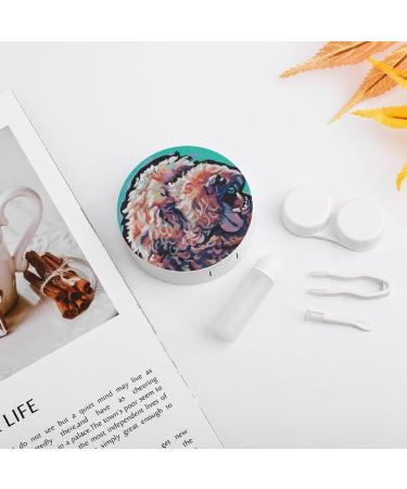 Labradoodle Poodle Contact Lens Travel Kit Portable Cute Contact Box with Mirror for Daily Outdoor - Buy Online on GoSupps.com