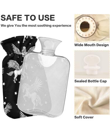 Winged Pegasus Black Heat Bottle 2L Hand & Foot Warmer for Pain Relief | Heat & Cold Therapy Solution - Buy Online on GoSupps.com